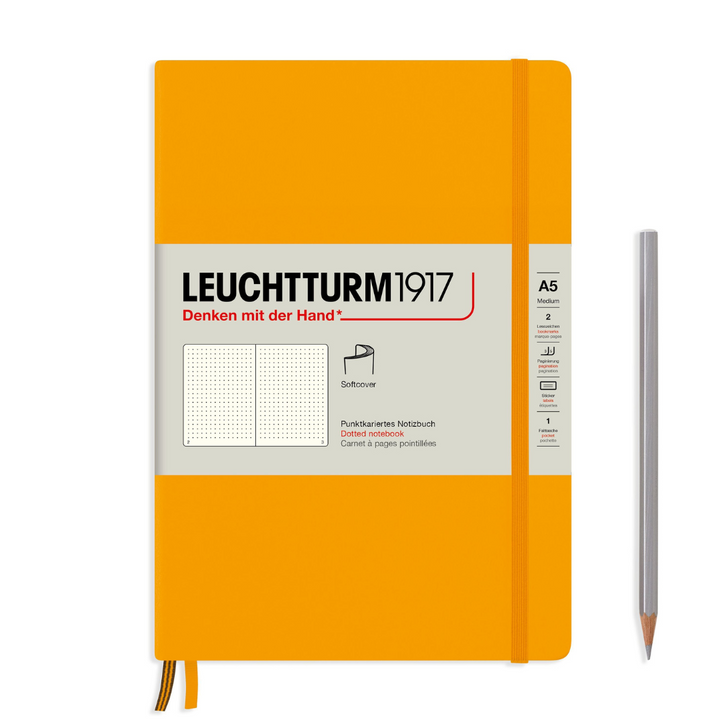 Leuchtturm1917 A5 Medium Softcover Notebook in Dotted / Rising Sun — Leuchtturm1917 notebook — quality writing journal with premium paper, at Cityluxe Singapore stationery store