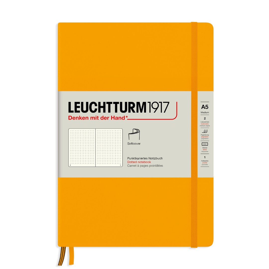 Leuchtturm1917 A5 Medium Softcover Notebook in Dotted / Rising Sun — Leuchtturm1917 notebook — quality writing journal with premium paper, at Cityluxe Singapore stationery store