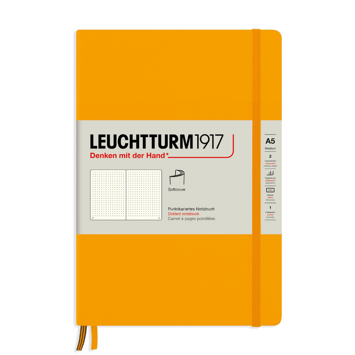 Leuchtturm1917 A5 Medium Softcover Notebook in Dotted / Rising Sun — Leuchtturm1917 notebook — quality writing journal with premium paper, at Cityluxe Singapore stationery store