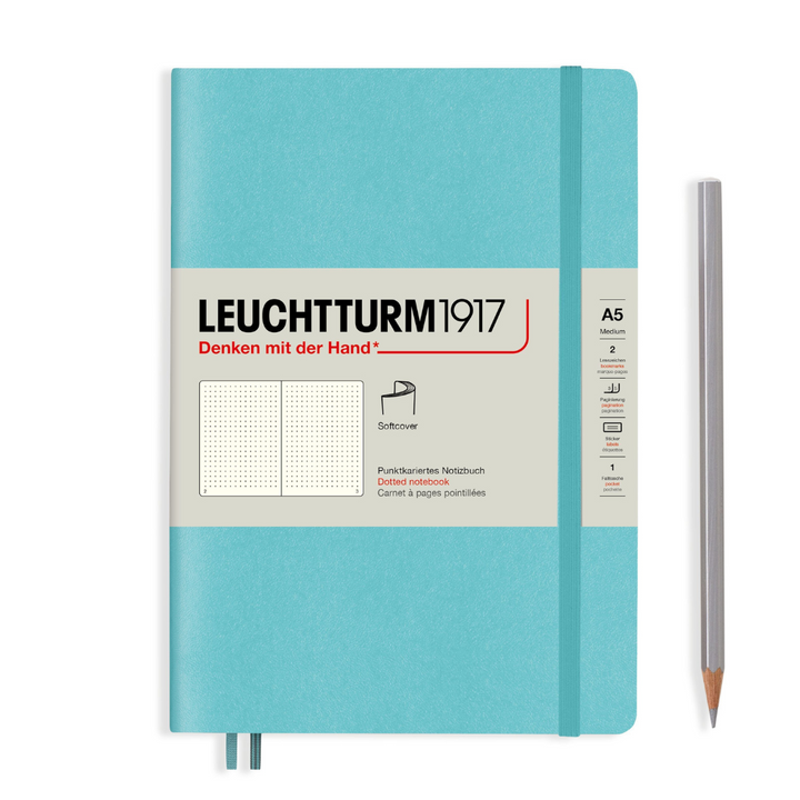 Leuchtturm1917 A5 Medium Softcover Notebook - Dotted / Aquamarine