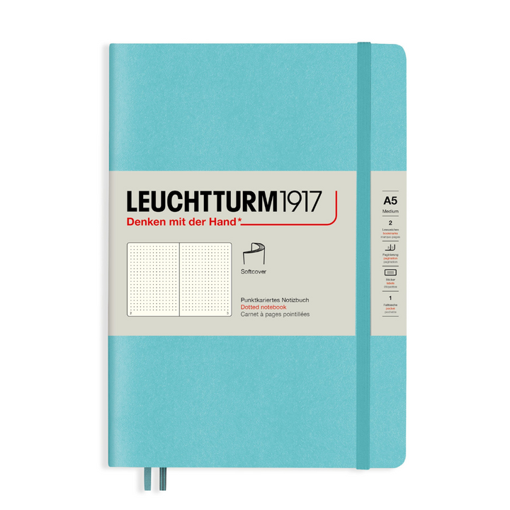 Leuchtturm1917 A5 Medium Softcover Notebook - Dotted / Aquamarine
