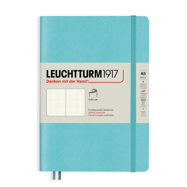 Load image into Gallery viewer, Leuchtturm1917 A5 Medium Softcover Notebook - Dotted / Aquamarine
