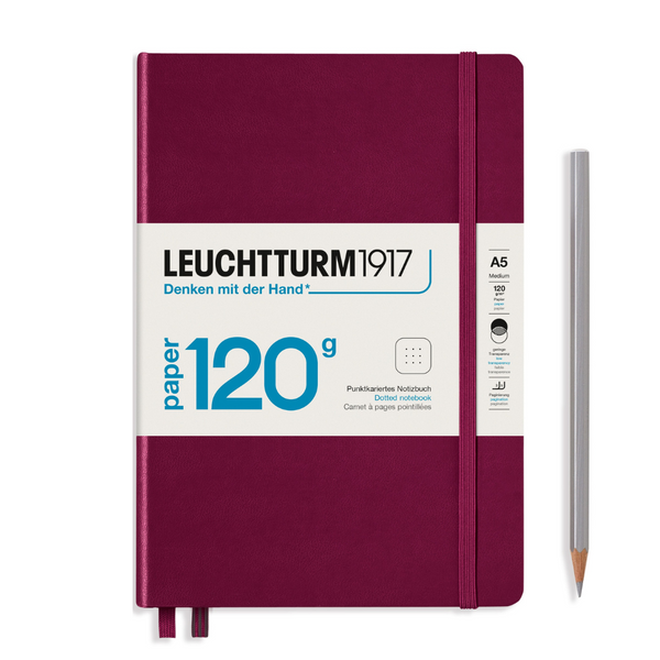 Load image into Gallery viewer, Leuchtturm1917 120G Edition A5 Medium Hardcover Notebook - Dotted / Port Red
