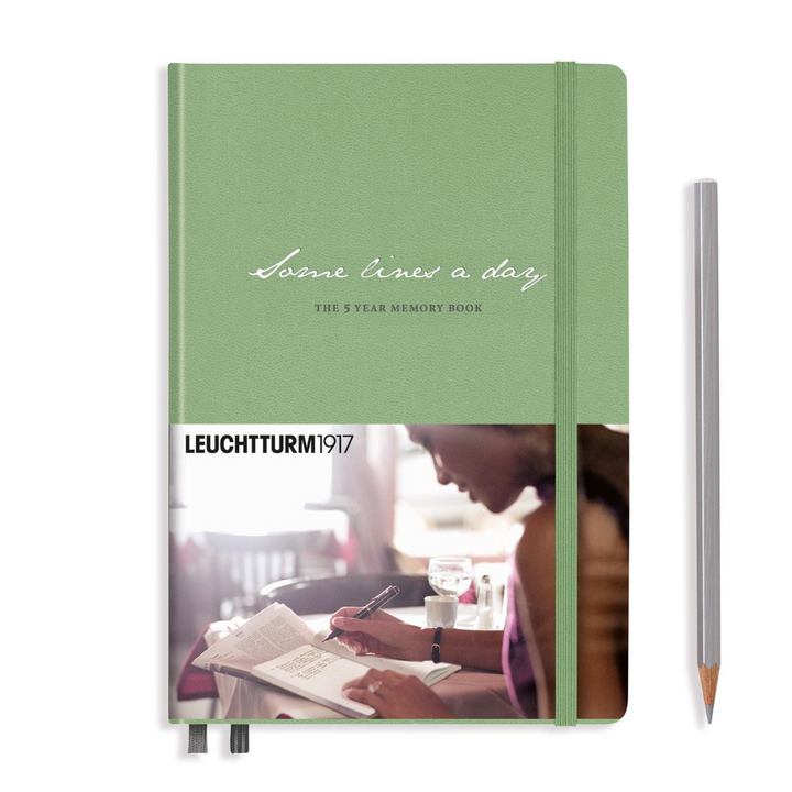 Leuchtturm1917 Some Lines A Day A5 Medium Hardcover Notebook in Sage — Leuchtturm1917 notebook — quality writing journal with premium paper, at Cityluxe Singapore stationery store