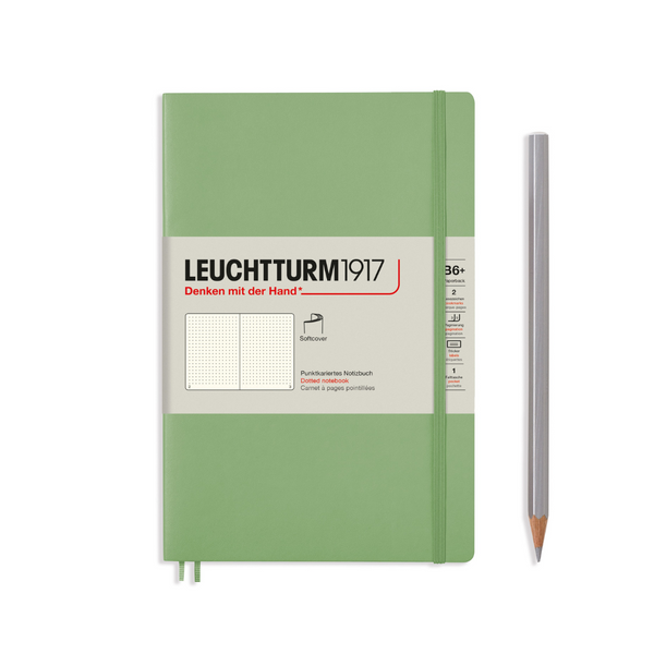 Load image into Gallery viewer, Leuchtturm1917 B6+ Softcover Notebook - Dotted / Sage
