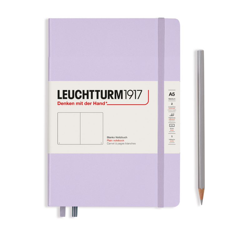 Leuchtturm1917 A5 Medium Hardcover Notebook in Plain / Lilac — Leuchtturm1917 notebook — quality writing journal with premium paper, at Cityluxe Singapore stationery store