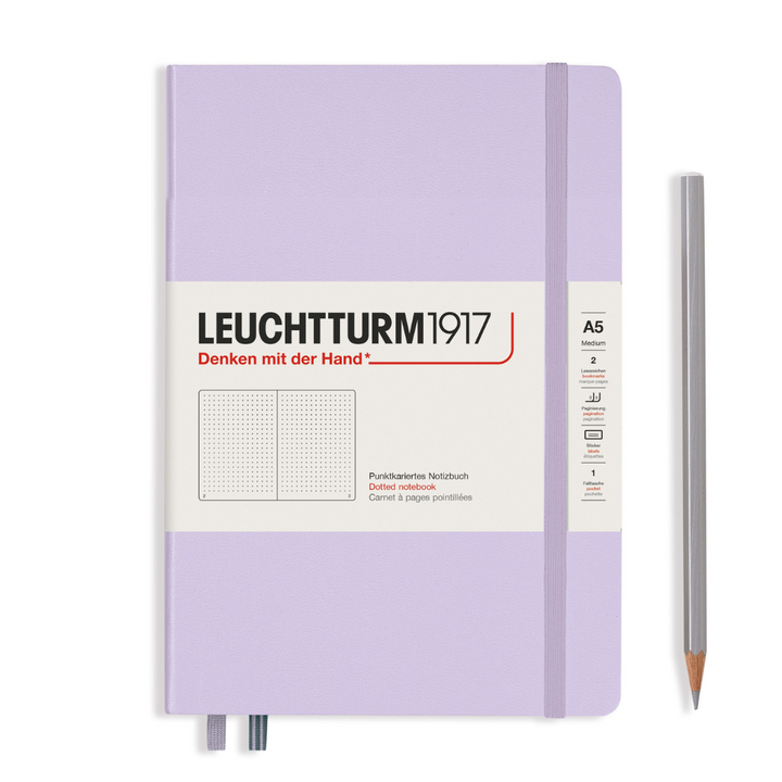 Leuchtturm1917 A5 Medium Hardcover Notebook in Dotted / Lilac — Leuchtturm1917 notebook — quality writing journal with premium paper, at Cityluxe Singapore stationery store