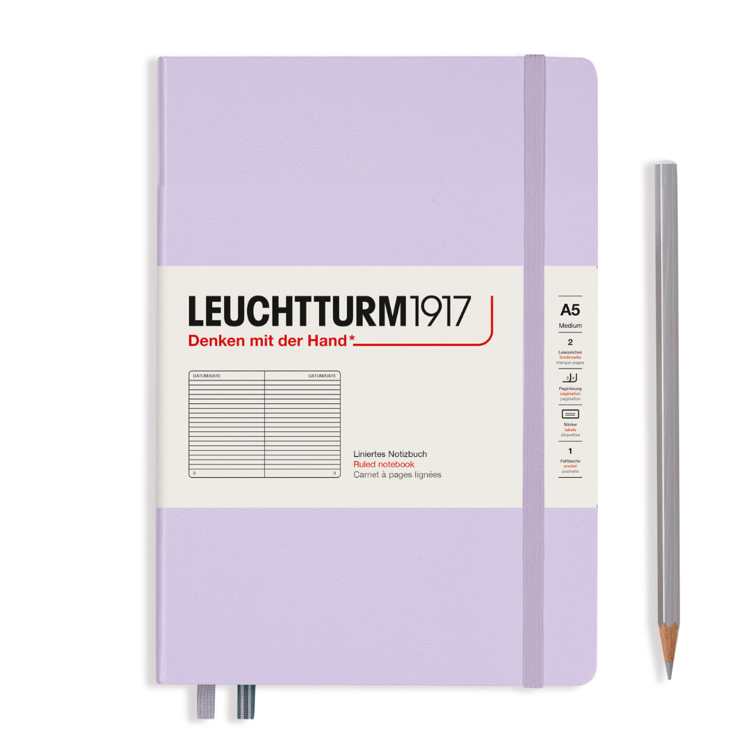 Leuchtturm1917 A5 Medium Hardcover Notebook in Ruled / Lilac — Leuchtturm1917 notebook — quality writing journal with premium paper, at Cityluxe Singapore stationery store