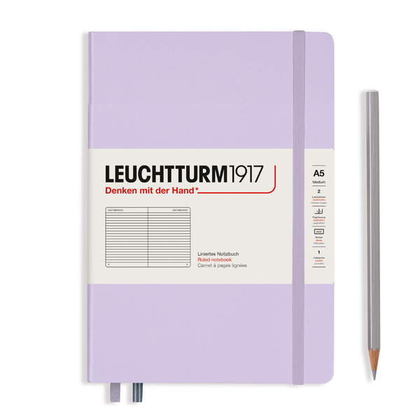 将图片加载到图库查看器，Leuchtturm1917 A5 Medium Hardcover Notebook - Ruled / Lilac
