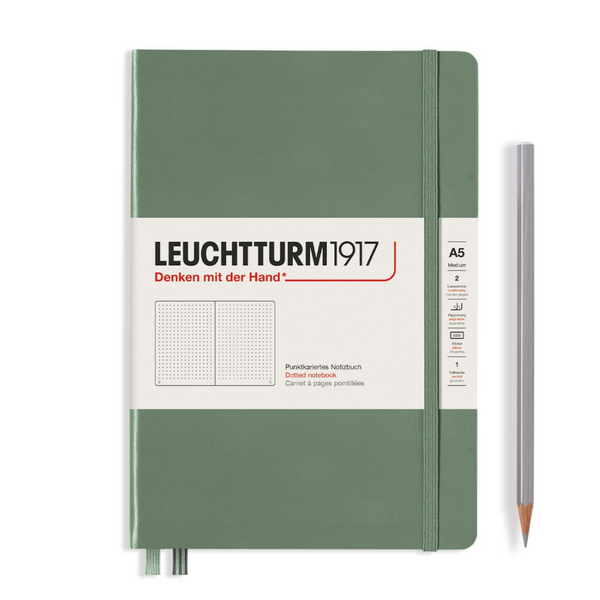 将图片加载到图库查看器，Leuchtturm1917 A5 Medium Hardcover Notebook - Dotted / Olive
