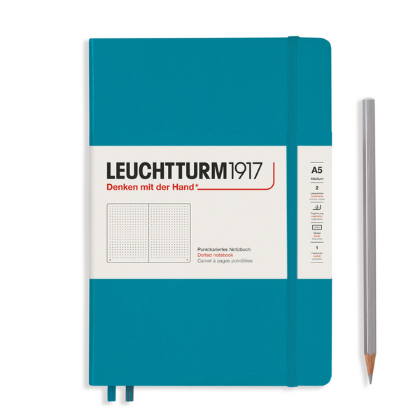 Load image into Gallery viewer, Leuchtturm1917 A5 Medium Hardcover Notebook - Dotted / Ocean
