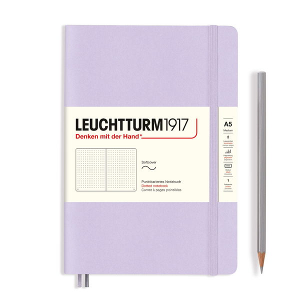 Leuchtturm1917 A5 Medium Softcover Notebook in Dotted / Lilac — Leuchtturm1917 notebook — quality writing journal with premium paper, at Cityluxe Singapore stationery store
