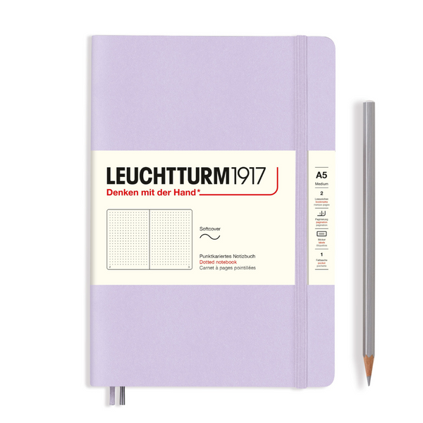 Load image into Gallery viewer, Leuchtturm1917 A5 Medium Softcover Notebook - Dotted / Lilac
