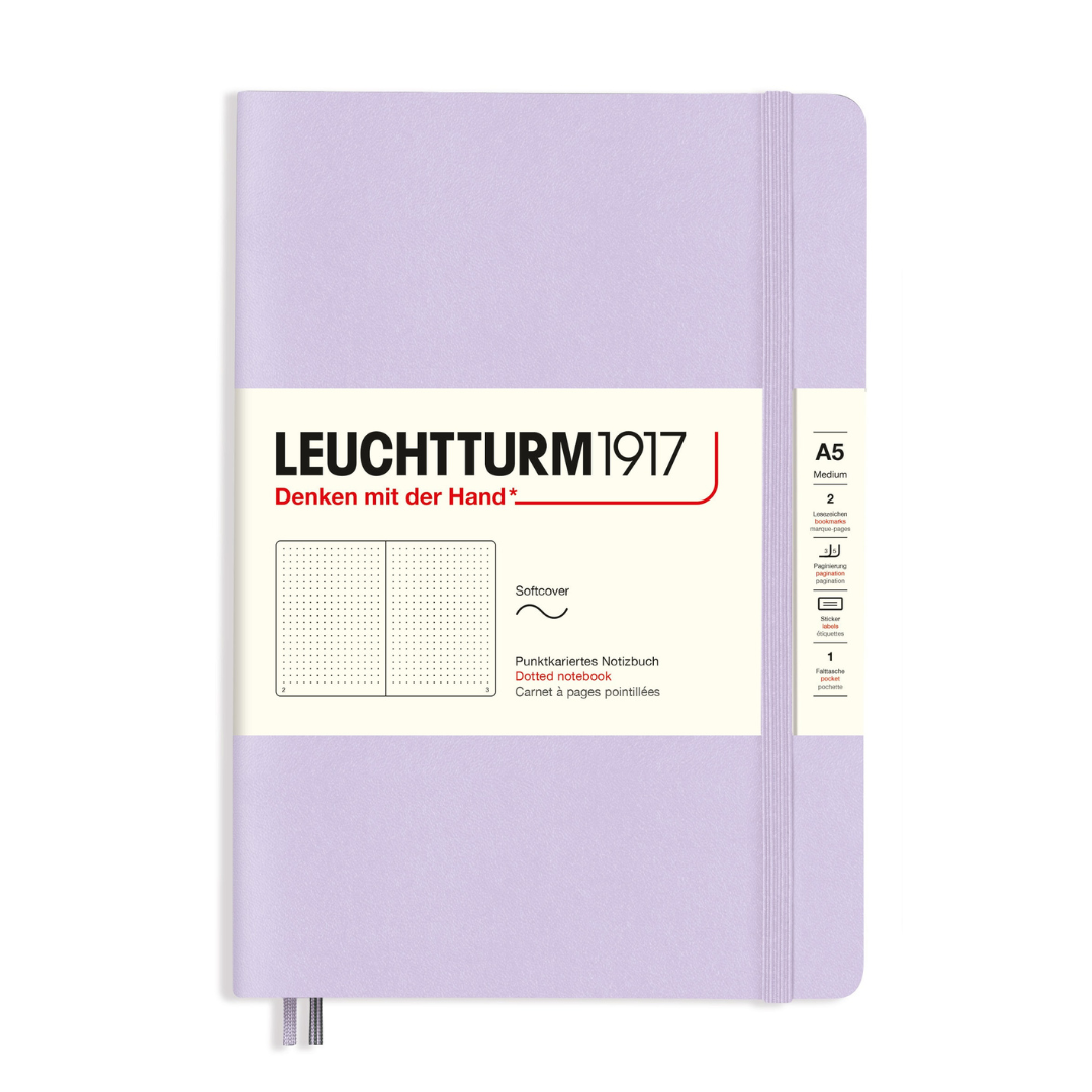 Leuchtturm1917 A5 Medium Softcover Notebook in Dotted / Lilac — Leuchtturm1917 notebook — quality writing journal with premium paper, at Cityluxe Singapore stationery store