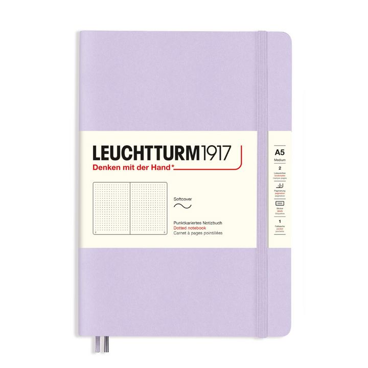 Leuchtturm1917 A5 Medium Softcover Notebook in Dotted / Lilac — Leuchtturm1917 notebook — quality writing journal with premium paper, at Cityluxe Singapore stationery store