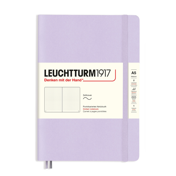 将图片加载到图库查看器，Leuchtturm1917 A5 Medium Softcover Notebook - Dotted / Lilac
