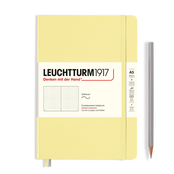 将图片加载到图库查看器，Leuchtturm1917 A5 Medium Softcover Notebook - Dotted / Vanilla
