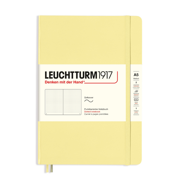 将图片加载到图库查看器，Leuchtturm1917 A5 Medium Softcover Notebook - Dotted / Vanilla
