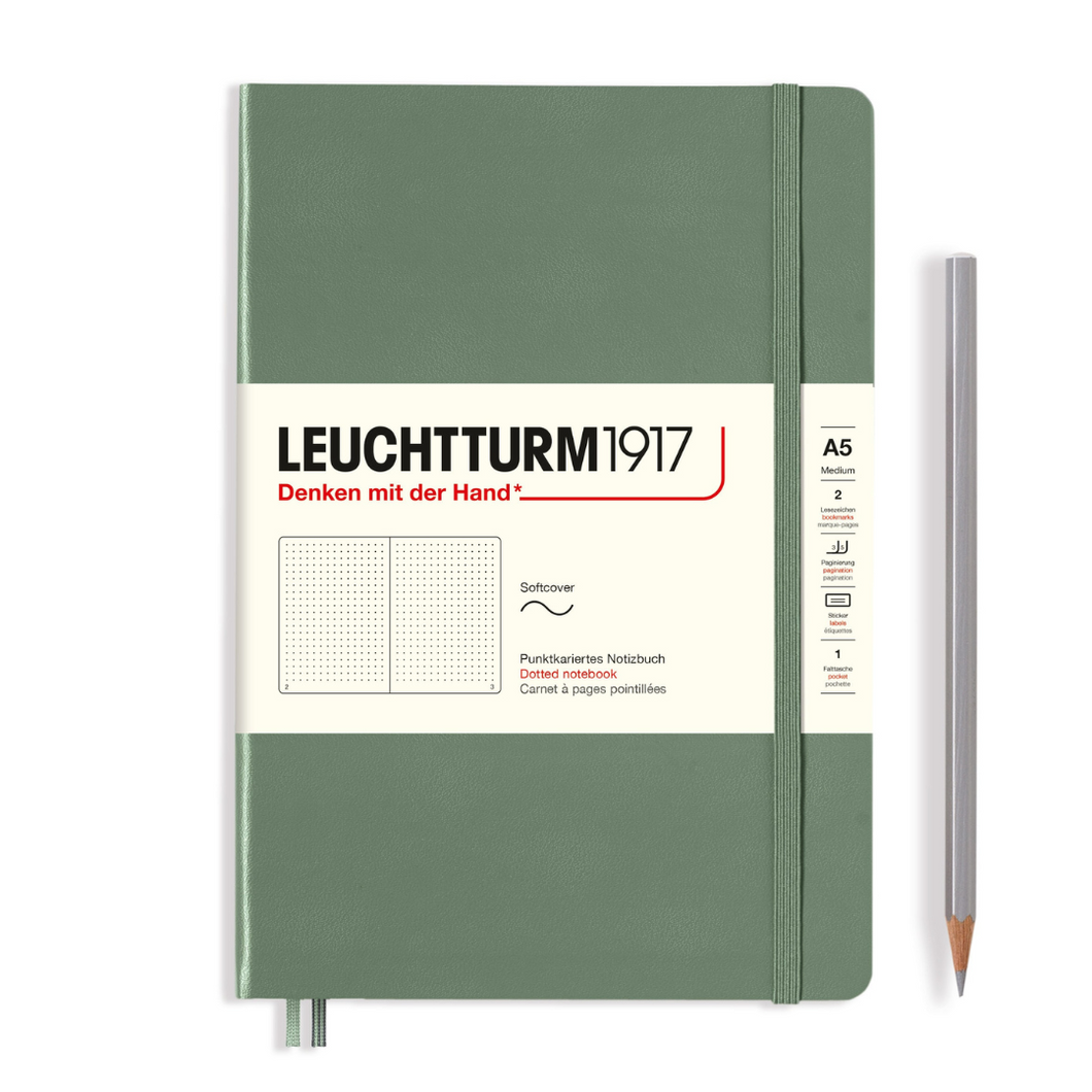 Leuchtturm1917 A5 Medium Softcover Notebook - Dotted / Olive