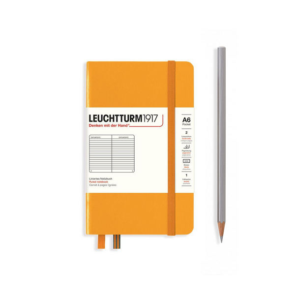 Load image into Gallery viewer, Leuchtturm1917 A6 Pocket Hardcover Notebook - Ruled / Rising Sun
