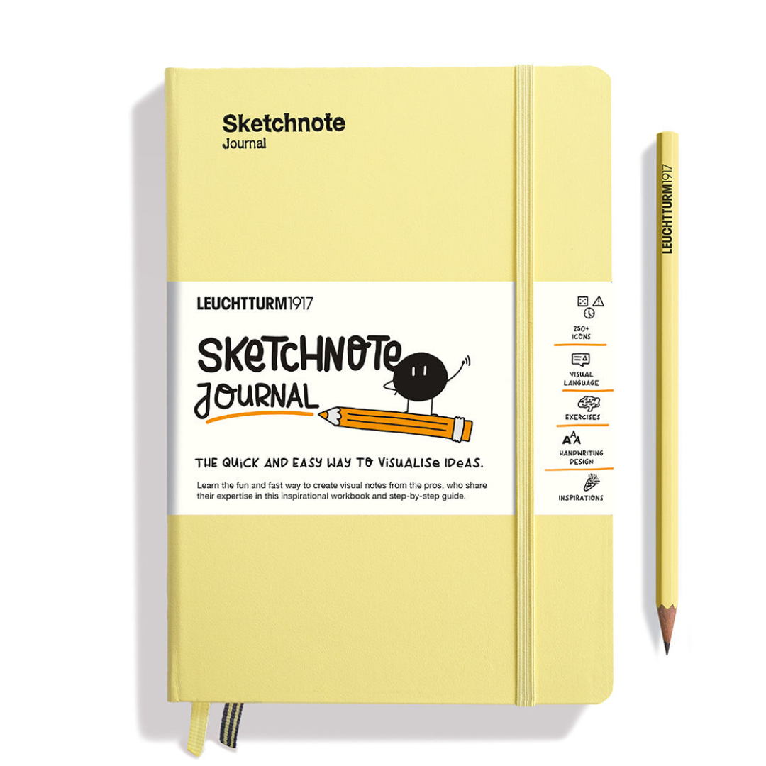 Leuchtturm1917 A5 Medium Sketchnote Hardcover Journal in Vanila — Leuchtturm1917 notebook — quality writing journal with premium paper, at Cityluxe Singapore stationery store