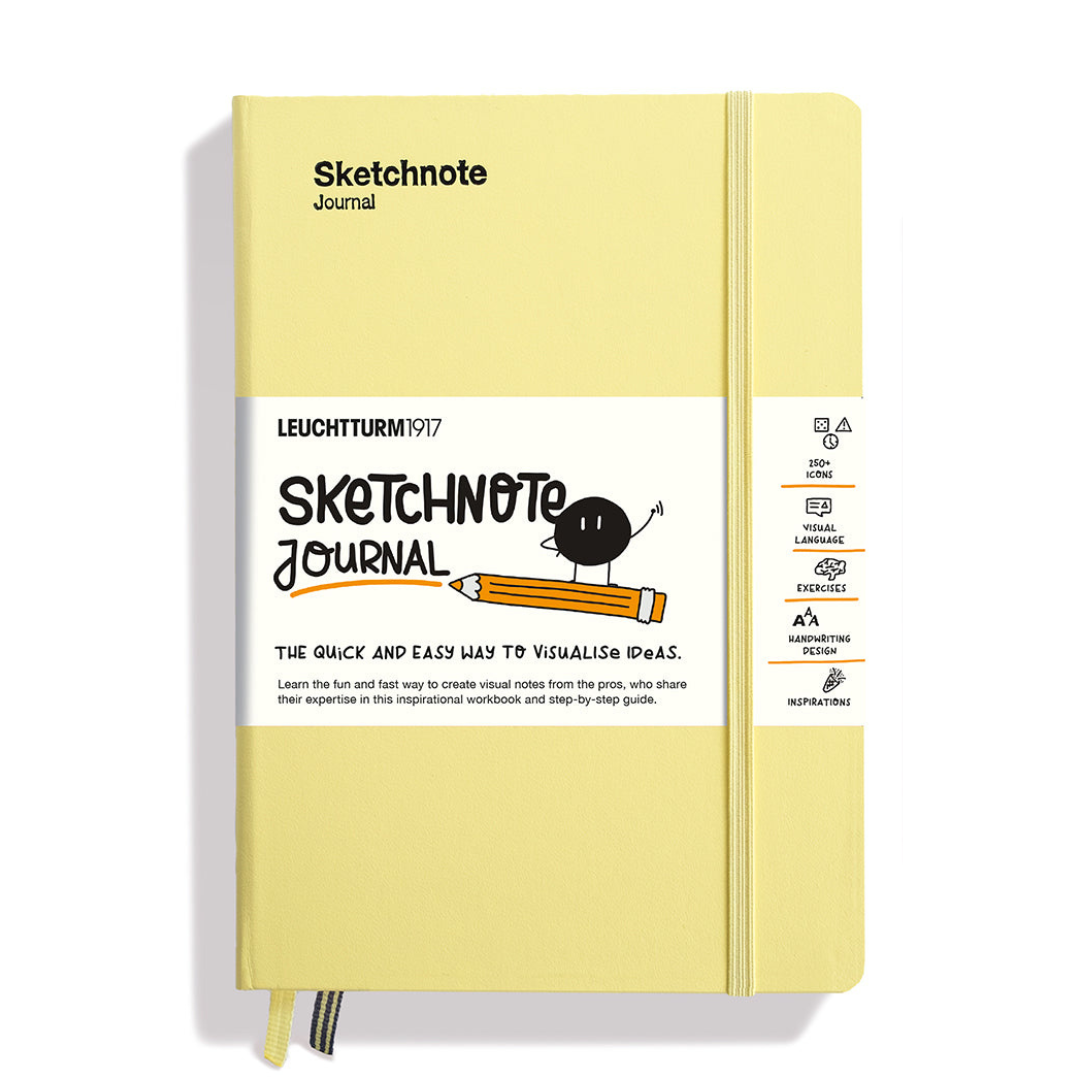 Leuchtturm1917 A5 Medium Sketchnote Hardcover Journal in Vanila — Leuchtturm1917 notebook — quality writing journal with premium paper, at Cityluxe Singapore stationery store