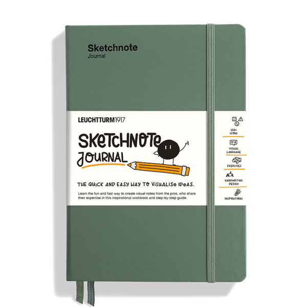 Load image into Gallery viewer, Leuchtturm1917 A5 Medium Sketchnote Hardcover Journal - Olive
