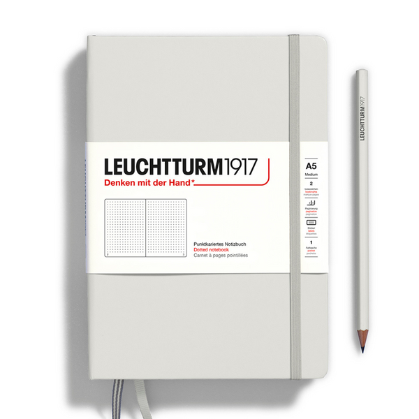 将图片加载到图库查看器，Leuchtturm1917 Natural Colours A5 Medium Hardcover Notebook - Light Grey
