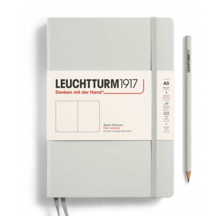 Leuchtturm1917 Natural Colours A5 Medium Hardcover Notebook in Light Grey — Leuchtturm1917 notebook — quality writing journal with premium paper, at Cityluxe Singapore stationery store