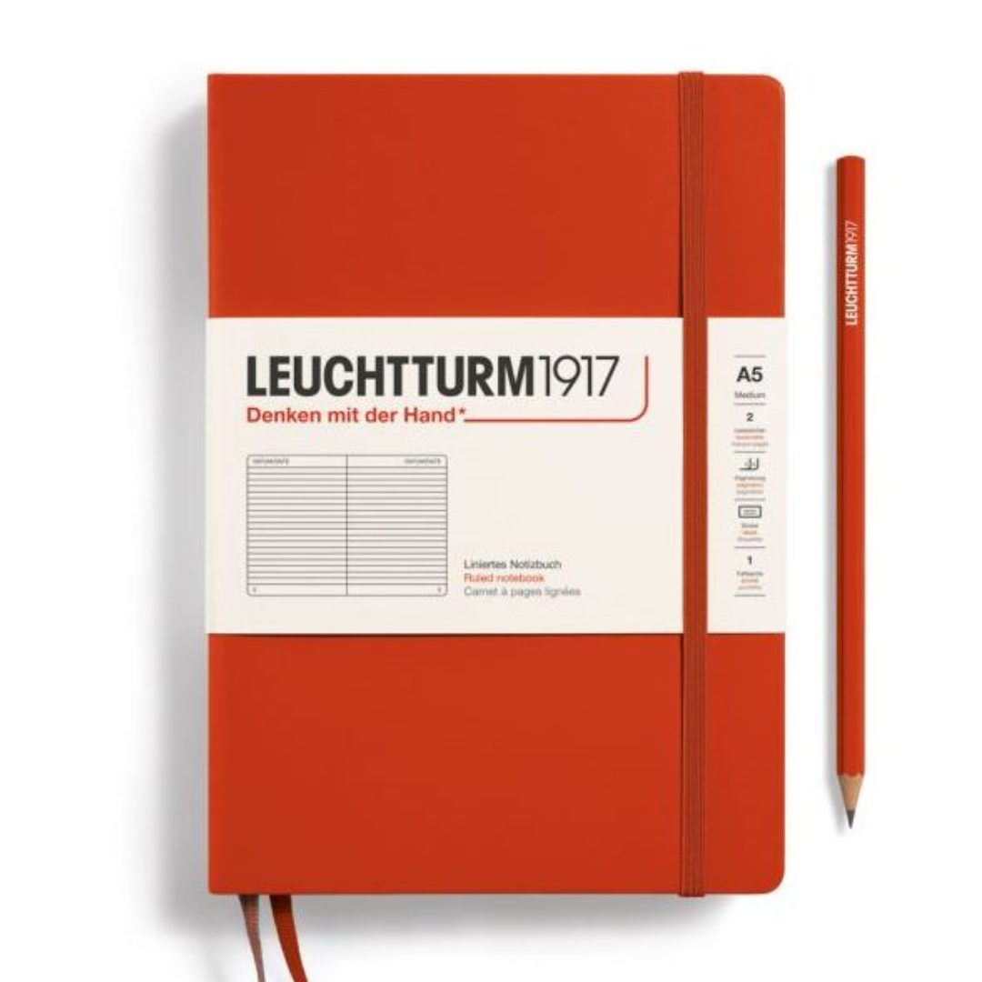 Leuchtturm1917 Natural Colours A5 Medium Hardcover Notebook in Fox Red — Leuchtturm1917 notebook — quality writing journal with premium paper, at Cityluxe Singapore stationery store