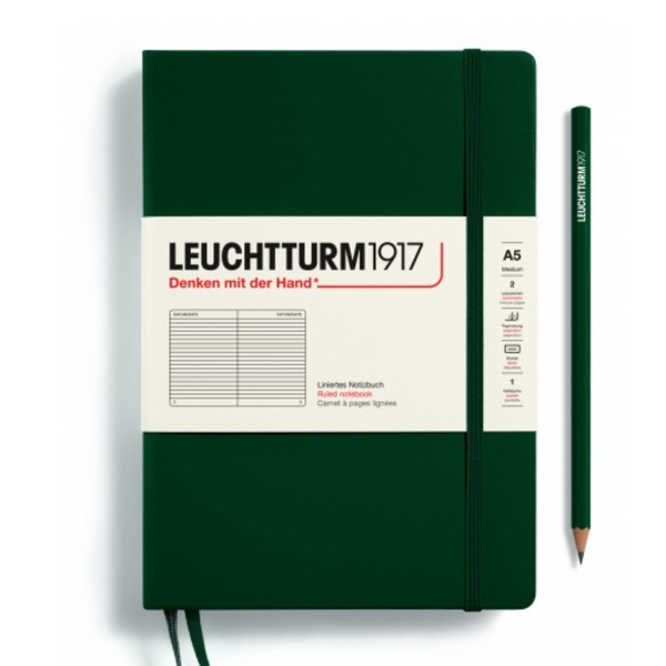 将图片加载到图库查看器，Leuchtturm1917 Natural Colours A5 Medium Hardcover Notebook - Forest Green
