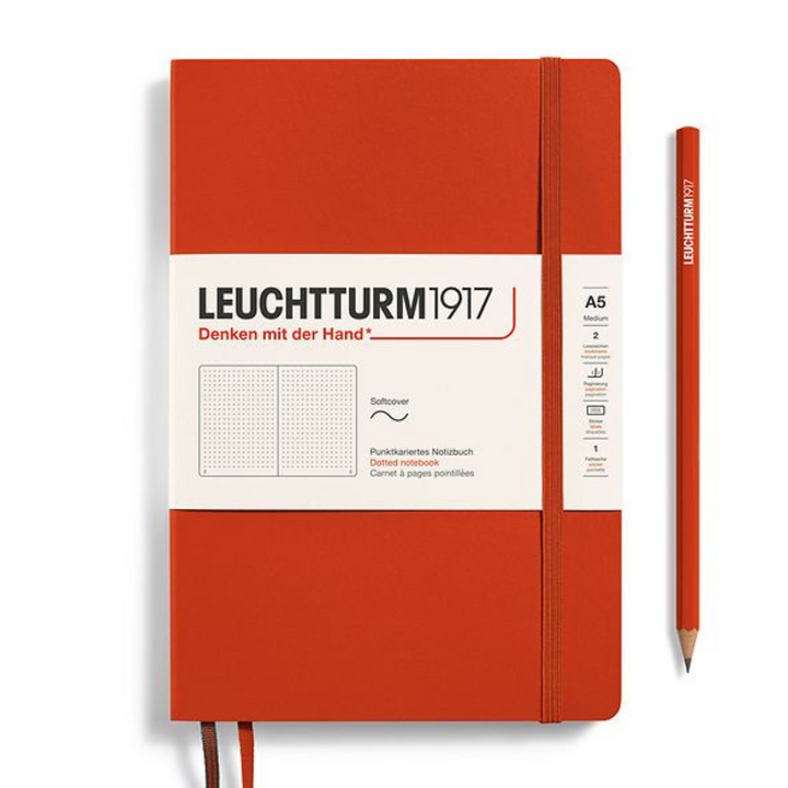 Leuchtturm1917 Natural Colours A5 Medium Softcover Notebook in Fox Red / Dotted — Leuchtturm1917 notebook — quality writing journal with premium paper, at Cityluxe Singapore stationery store