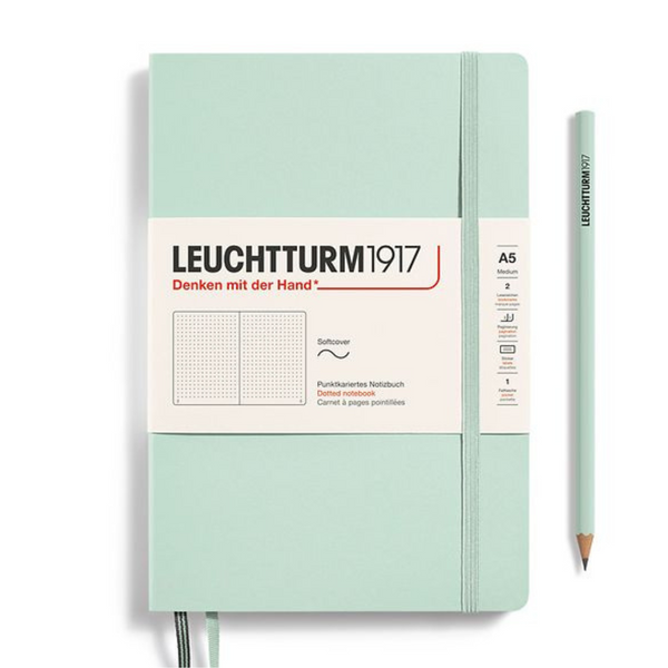 Load image into Gallery viewer, Leuchtturm1917 Natural Colours A5 Medium Softcover Notebook - Dotted / Mint Green

