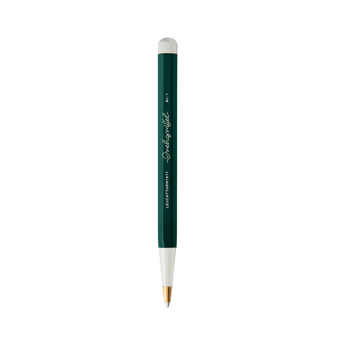 Leuchtturm1917 Natural Colours Drehgriffel Nr. 1 Ballpoint Pen - Forest Green — uncapped with cap posted