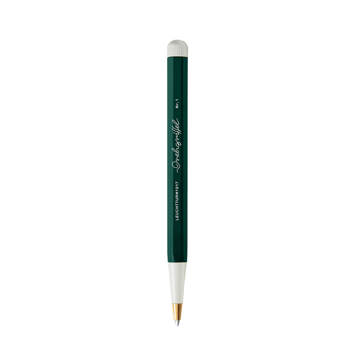 Leuchtturm1917 Natural Colours Drehgriffel Nr. 1 Ballpoint Pen - Forest Green — uncapped with cap posted