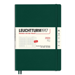 Leuchtturm1917 B5 Softcover Monthly Planner With Notebook 2024 - Forest Green