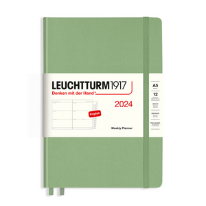 Leuchtturm1917 주간 플래너 미디엄 A5 2023 소책자 포함, 블랙