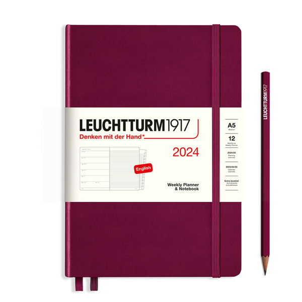 이미지를 갤러리 뷰어에 로드 , Leuchtturm1917 주간 플래너 미디엄 A5 2023 소책자 포함, 블랙
