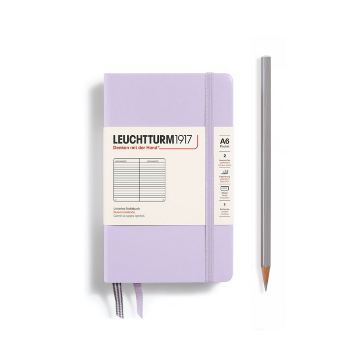 Leuchtturm1917 A6 Pocket Hardcover Notebook in Ruled / Lilac — Leuchtturm1917 notebook — quality writing journal with premium paper, at Cityluxe Singapore stationery store