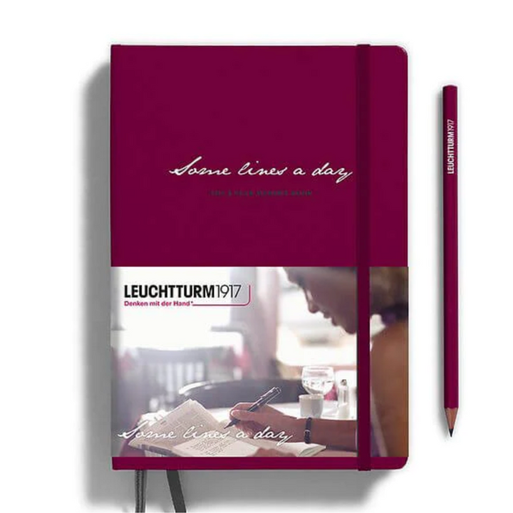 Leuchtturm1917 Some Lines A Day A5 Medium Hardcover Notebook in Port Red — Leuchtturm1917 notebook — quality writing journal with premium paper, at Cityluxe Singapore stationery store