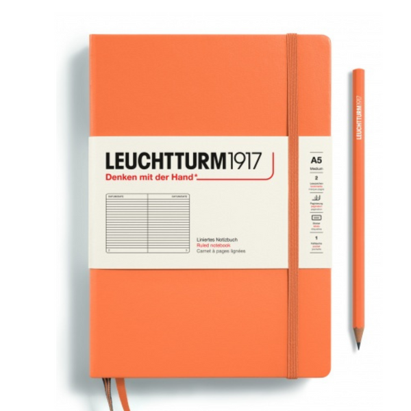 이미지를 갤러리 뷰어에 로드 , Leuchtturm1917 Recombine A5 Medium Hardcover Notebook - Ruled / Apricot
