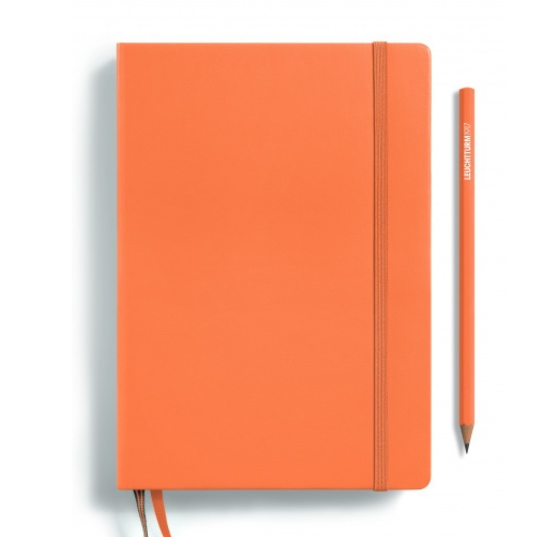 Leuchtturm1917 Recombine A5 Medium Hardcover Notebook in Ruled / Apricot — Leuchtturm1917 notebook — quality writing journal with premium paper, at Cityluxe Singapore stationery store