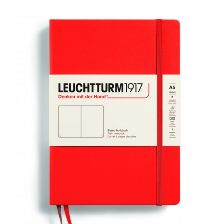 Leuchtturm1917 Recombine A5 Medium Hardcover Notebook in Plain / Lobster — Leuchtturm1917 notebook — quality writing journal with premium paper, at Cityluxe Singapore stationery store