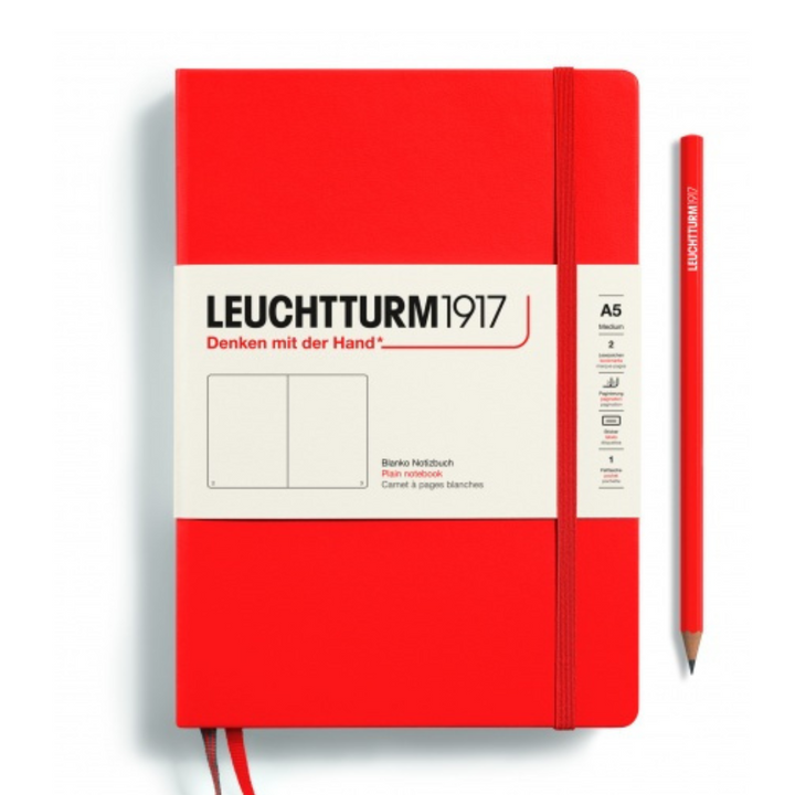 Leuchtturm1917 Recombine A5 Medium Hardcover Notebook in Plain / Lobster — Leuchtturm1917 notebook — quality writing journal with premium paper, at Cityluxe Singapore stationery store