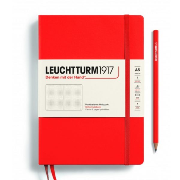 Leuchtturm1917 Recombine A5 Medium Hardcover Notebook - Dotted / Lobster — front cover
