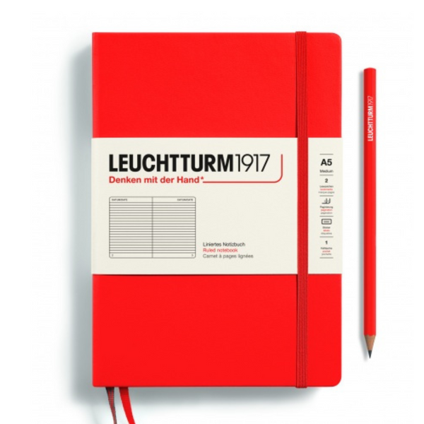 Load image into Gallery viewer, Leuchtturm1917 Recombine A5 Medium Hardcover Notebook - Ruled / Lobster
