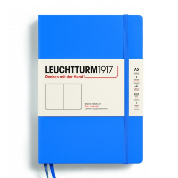 Load image into Gallery viewer, Leuchtturm1917 Recombine A5 Medium Hardcover Notebook - Plain / Sky
