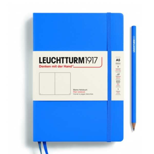 Load image into Gallery viewer, Leuchtturm1917 Recombine A5 Medium Hardcover Notebook - Plain / Sky
