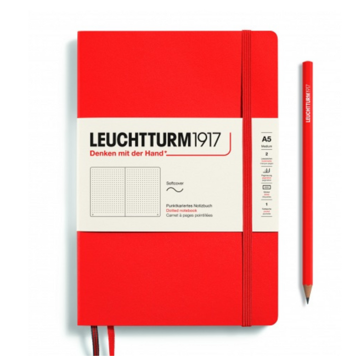 Leuchtturm1917 Recombine A5 Medium Softcover Notebook in Dotted / Lobster — Leuchtturm1917 notebook — quality writing journal with premium paper, at Cityluxe Singapore stationery store
