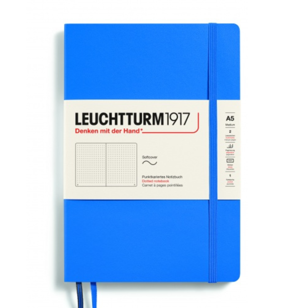 Leuchtturm1917 Recombine A5 Medium Softcover Notebook in Dotted / Sky — Leuchtturm1917 notebook — quality writing journal with premium paper, at Cityluxe Singapore stationery store